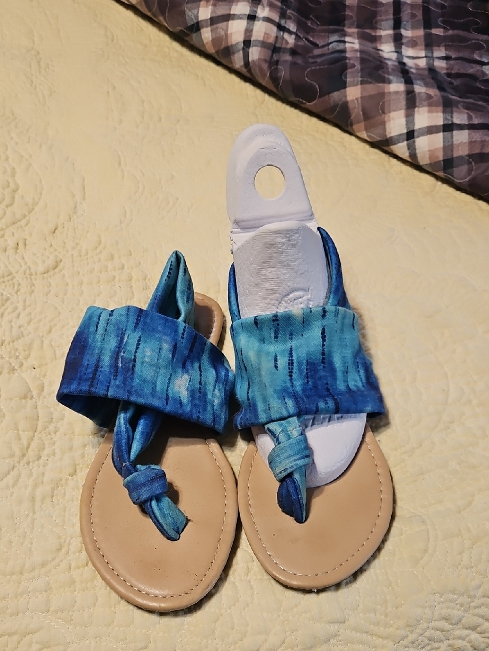 indigo soul Blue Tie-Dye Slide Sandals